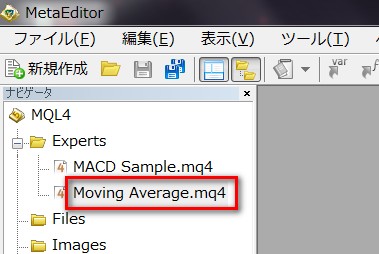 Moving Average.mq4の選択